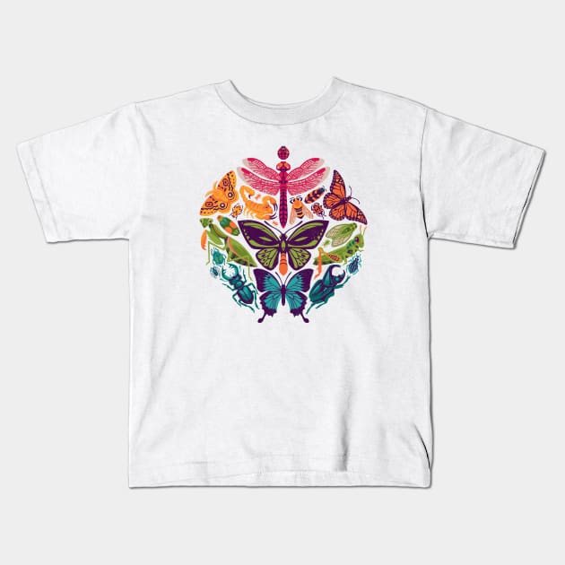 Bugs & Butterflies Kids T-Shirt by Waynem